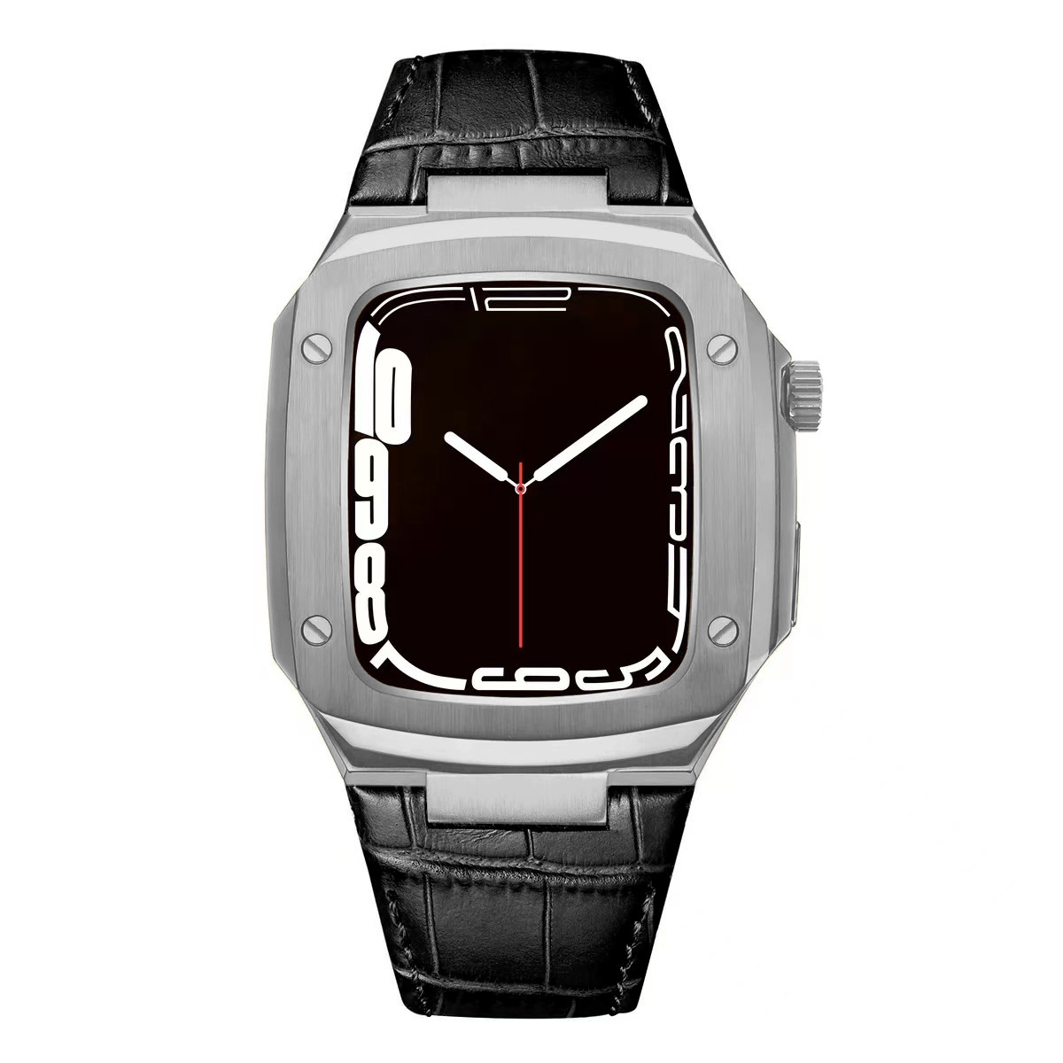 Adecuado para Apple Watch Correa iwatch78 botón de actualización de segunda generación carcasa de acero inoxidable cubierta protectora de caucho flúor