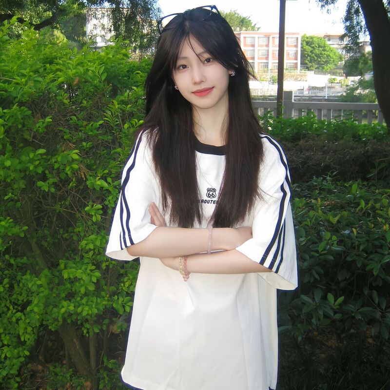 Pure Cotton White Three Bars Short-sleeved T-shirt Women's Large High School Students Girls Summer New Loose Short-sleeved Top