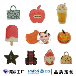 创意异形卡通不锈钢化妆镜摔不碎化妆镜超薄便携美妆镜随身小镜子