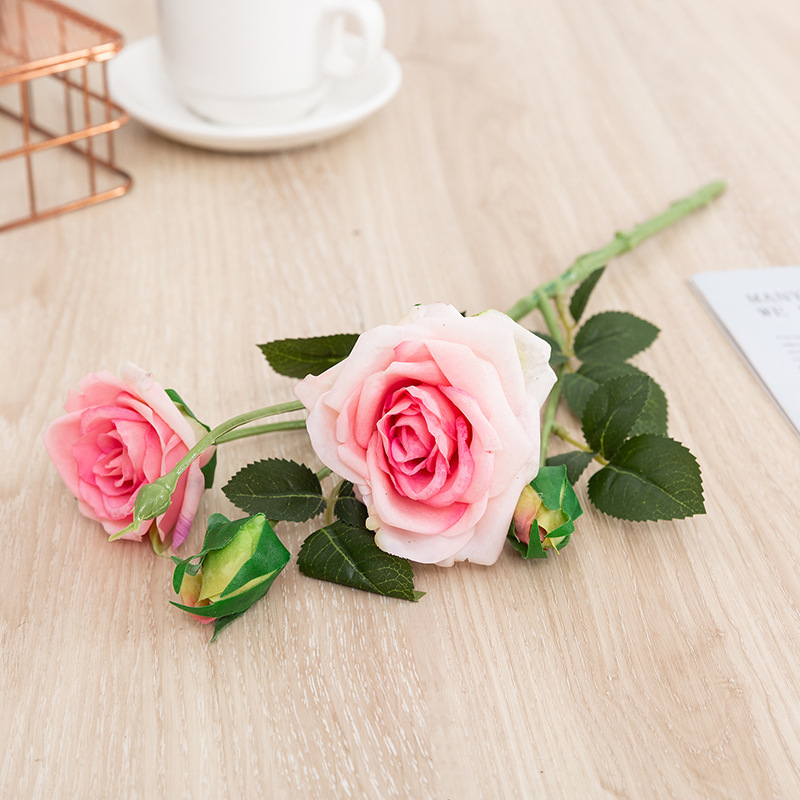 Simulation Flower Moisturizing Rose Wedding Bouquet Opening Flower Basket display picture 3