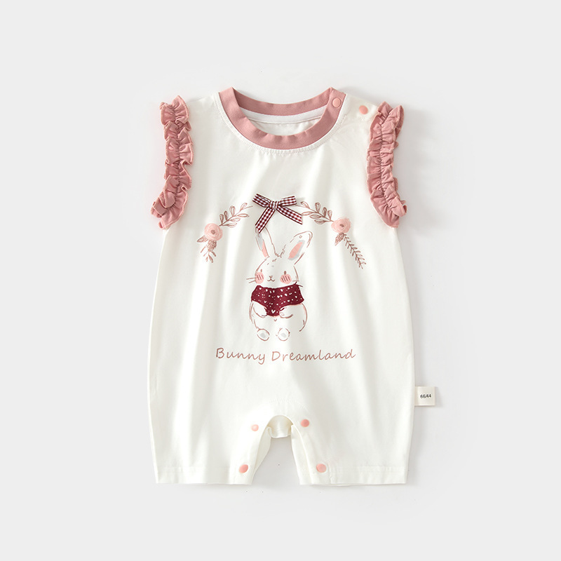 Baby Summer Modal Sleeveless Romper Newborn Seamless Jumpsuit Air-Conditioned Clothing Infant Toddler Crawling Suit