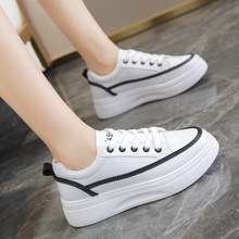 韓版小白鞋女2022春季新款學生厚底松糕跟跑步運動鞋透氣板鞋女