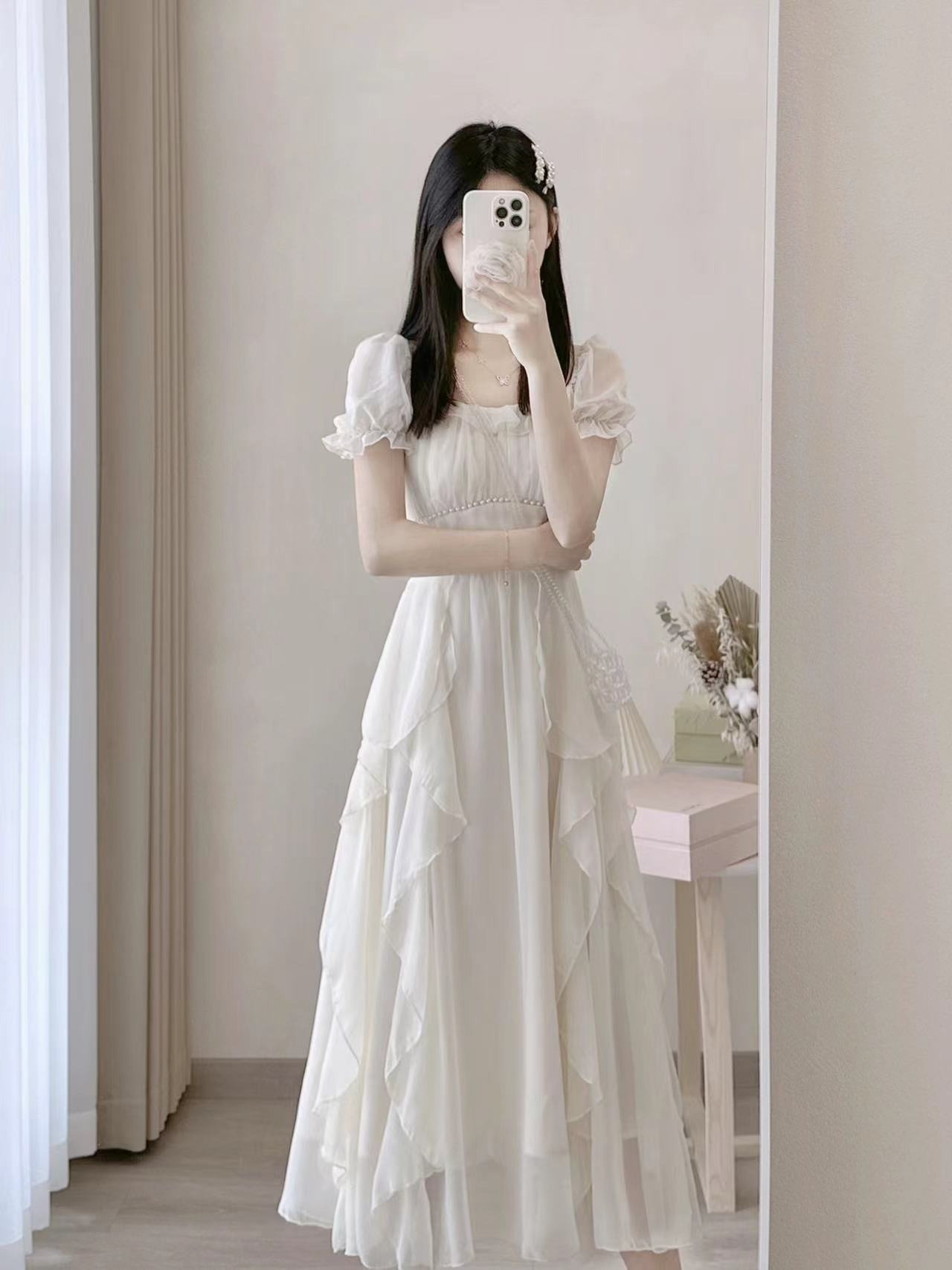 Váy maxi nữ thắt eo chất liệu voan mềm mại, dáng suông dài quá gối — màu hồng