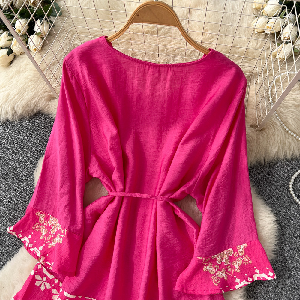 Women's Pant Set V Neck Lantern Sleeve Top And High Waisted Trousers_voghion.com