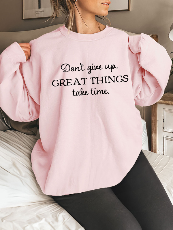 Factory wholesale women inspirational "don't give up, great things take time" letter printed vests,