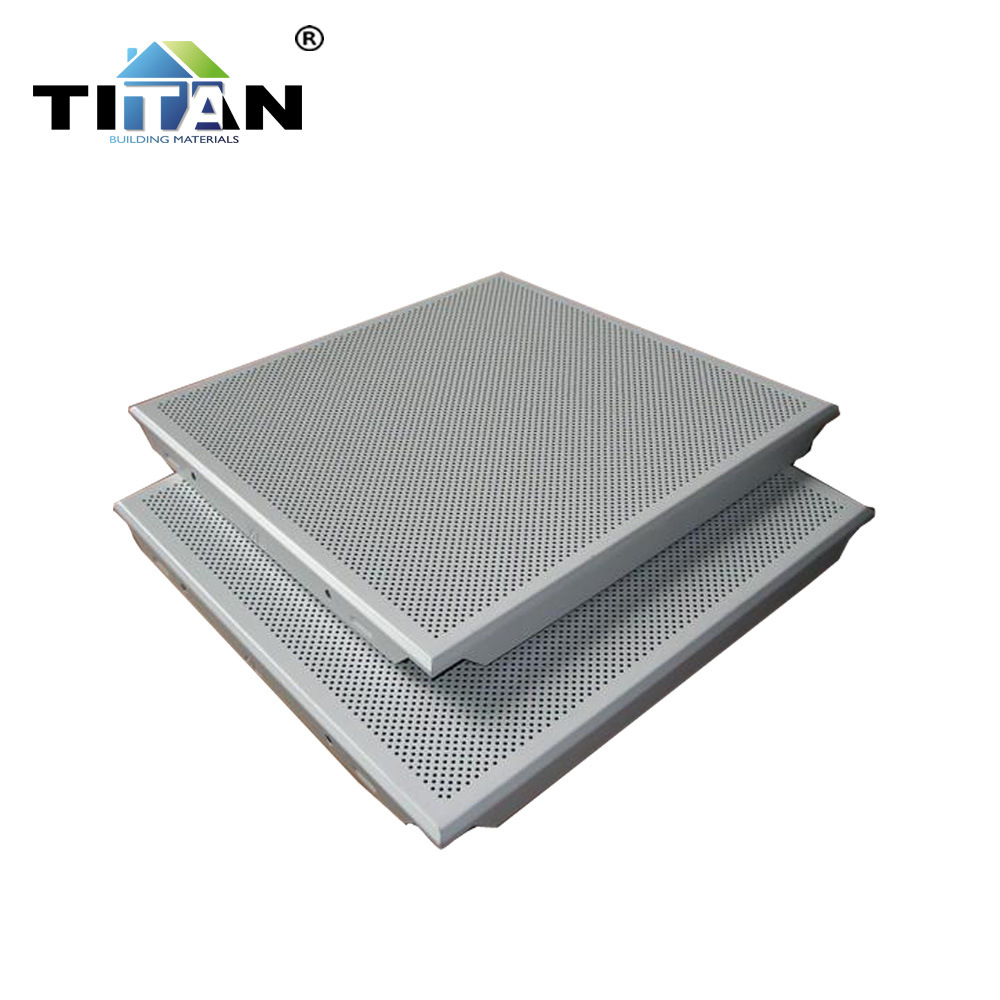 Proyecto de techo integrado placa de refuerzo de aluminio 600x600 oficina placa de techo de aleación de aluminio
