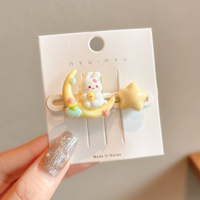 Coreana lateral frange clip de cabello de la frente de mujer sensación avanzada 2025 nuevo toque de dopamina clip de boca de pato