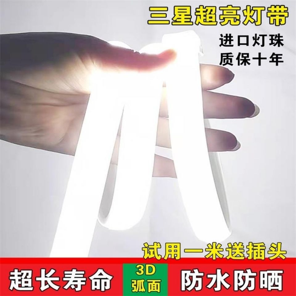 led灯带家用客厅吊顶220V灯条户外亮化发光条招牌公园超亮