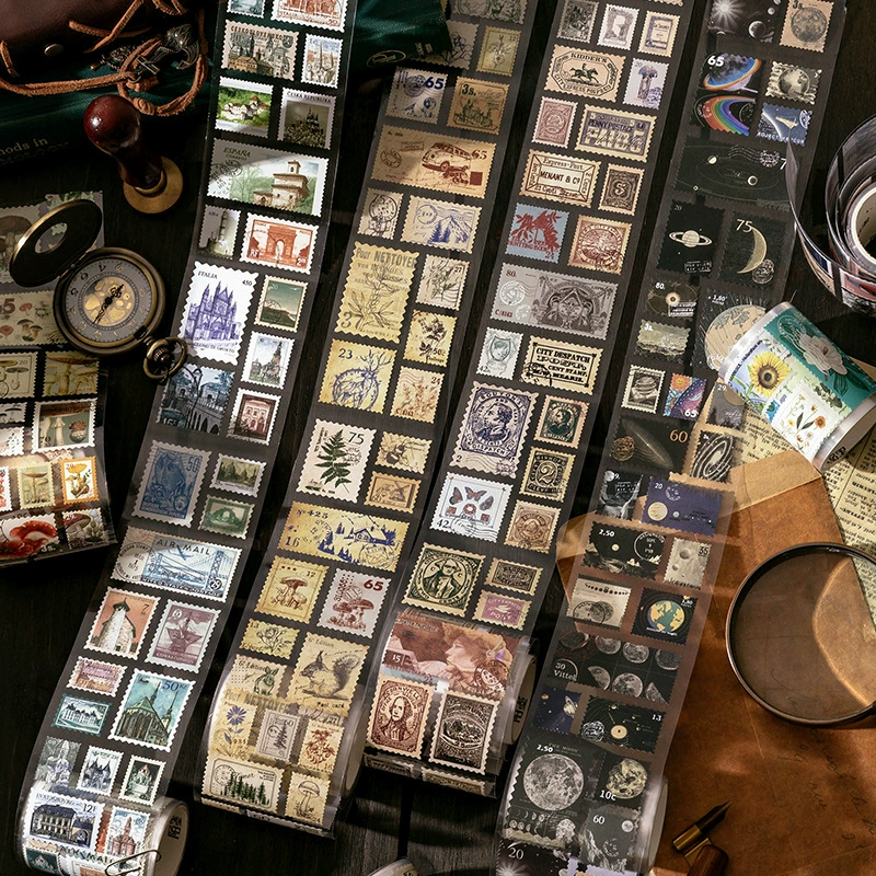 Мо Природа почтовое отделение серии штамп лента ретро завод архитектура ручной счет DIY декоративный коллаж 8