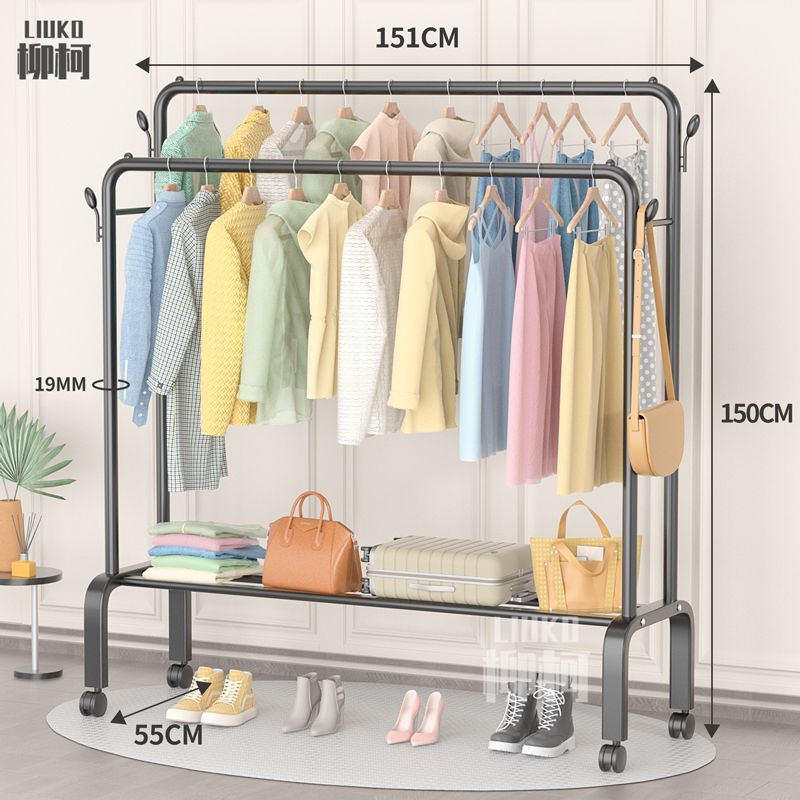 Percha de piso interior varilla de secado de balcón percha de ropa de dormitorio simple percha de ropa de una sola varilla percha de colcha percha de ropa