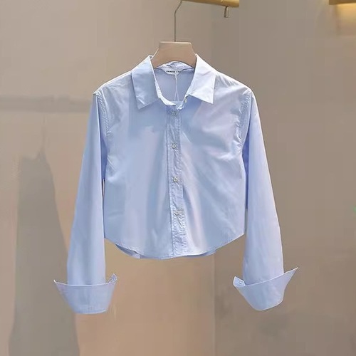 Cotton 2025 Autumn New Women's Short-Sleeve Shirt Top Women's Design Fashion Casual Blouse