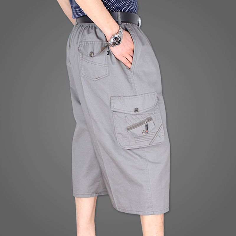 Pure Cotton Pants Summer New Style for Dad, Middle-Aged and Elderly Men's Shorts, Three-Quarter Pants, Loose Thin Style for Seniors Pure Cotton Pants Summer New Style for Dad, Middle-Aged and Elderly Men's Shorts, Three-Quarter Pants, Loose Thin Style for Seniors
