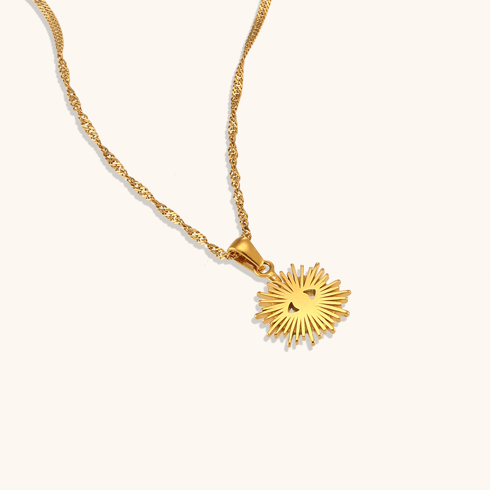 PVD Coated Gold Plating Process 18K Real Gold Plated Plating Material PVD Coated Real Gold Plated Devil's Eye Stainless Steel Simple Style Classic Style Waterproof Non Tarnish Pendant Necklace