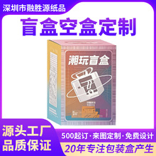 盲盒空盒子定制撕拉彩盒白卡纸盒定做玩具包装盒子潮玩包装盒定制