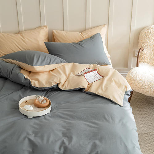 Nordic Style 100 Piece Xinjiang Long Staple Cotton Solid Color Four-Piece Set All-Cotton Bed Sheet and Cover Set Bedding Wholesale