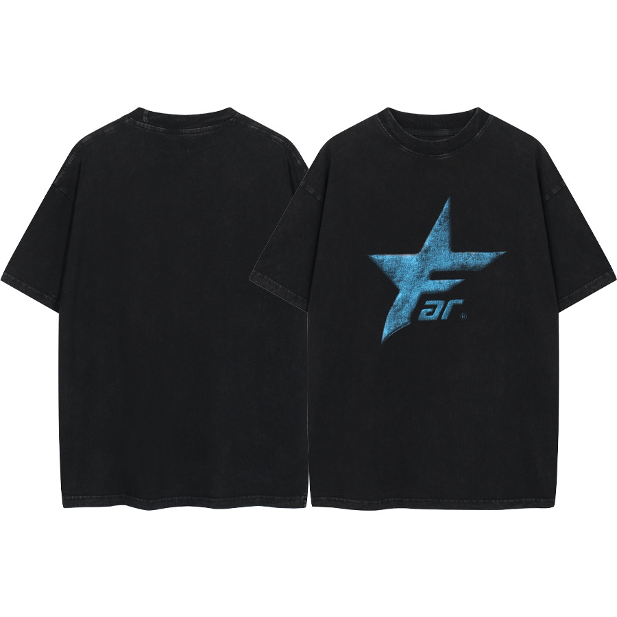 Far.ARCHIVE Far hacer viejo lavado marca de agua suelta camiseta casual de manga corta