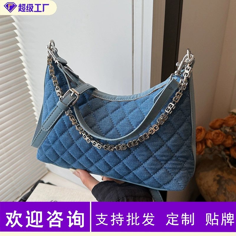 Женская сумка-цепочка с стеганой вышивкой, новинка 2025 года, нишевый дизайн, модная сумка через плечо, подмышечная сумка, большая сумка для поездок на работу