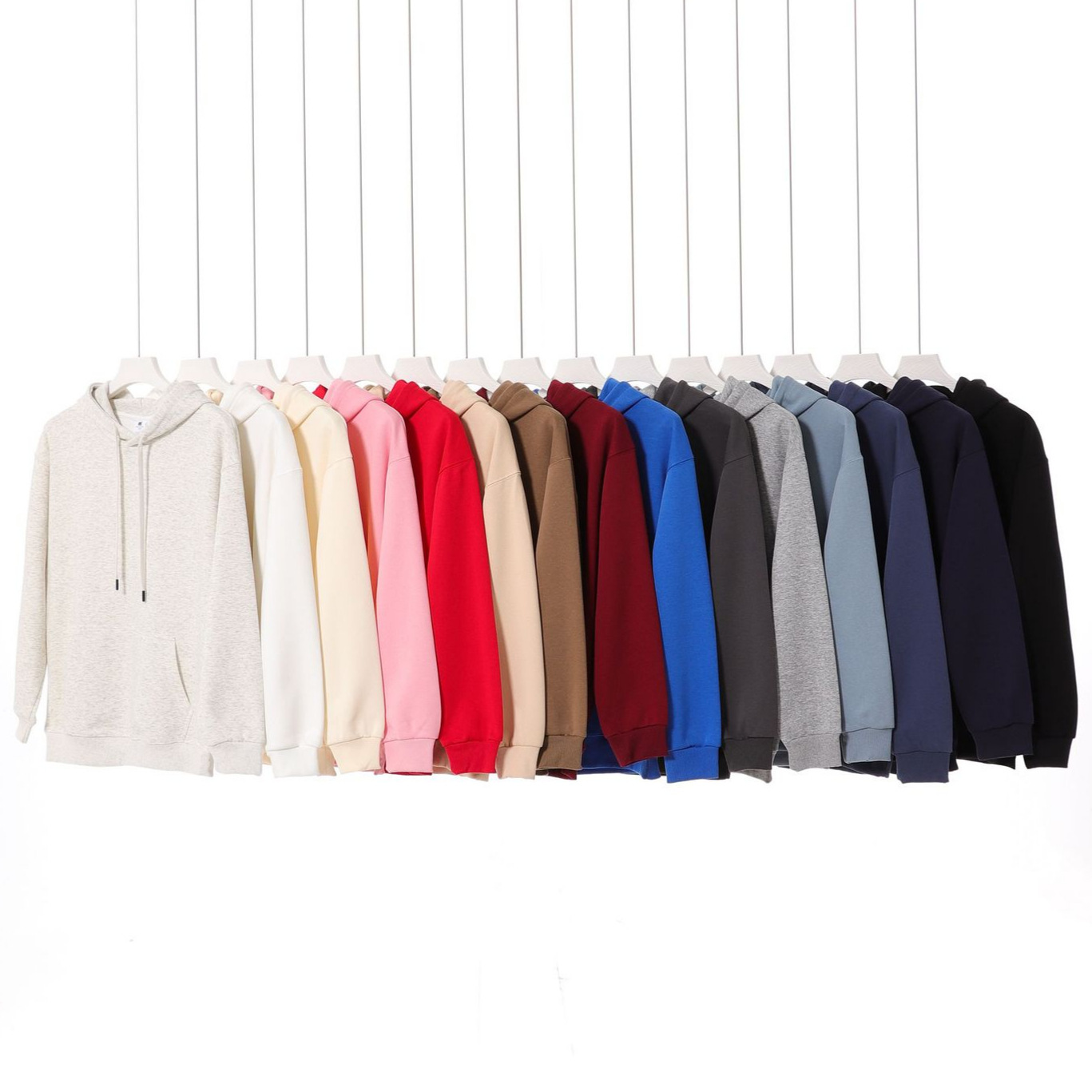 American 300g cotton composite solid color pullover hoodie wholesale tide brand double hat shoulder hoodie for men and women