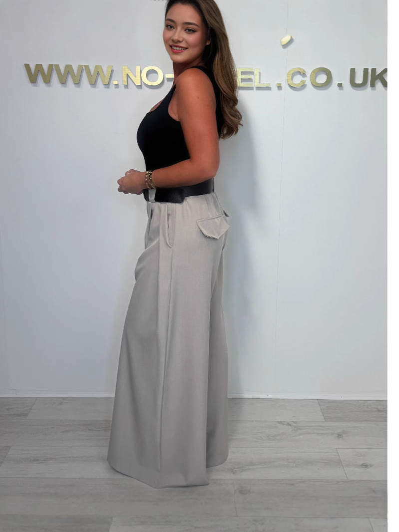 Women's High-Waisted Wide Leg Suit Pants Slimming Straight Leg Casual Floor Length Spring Summer_ecoleips.com