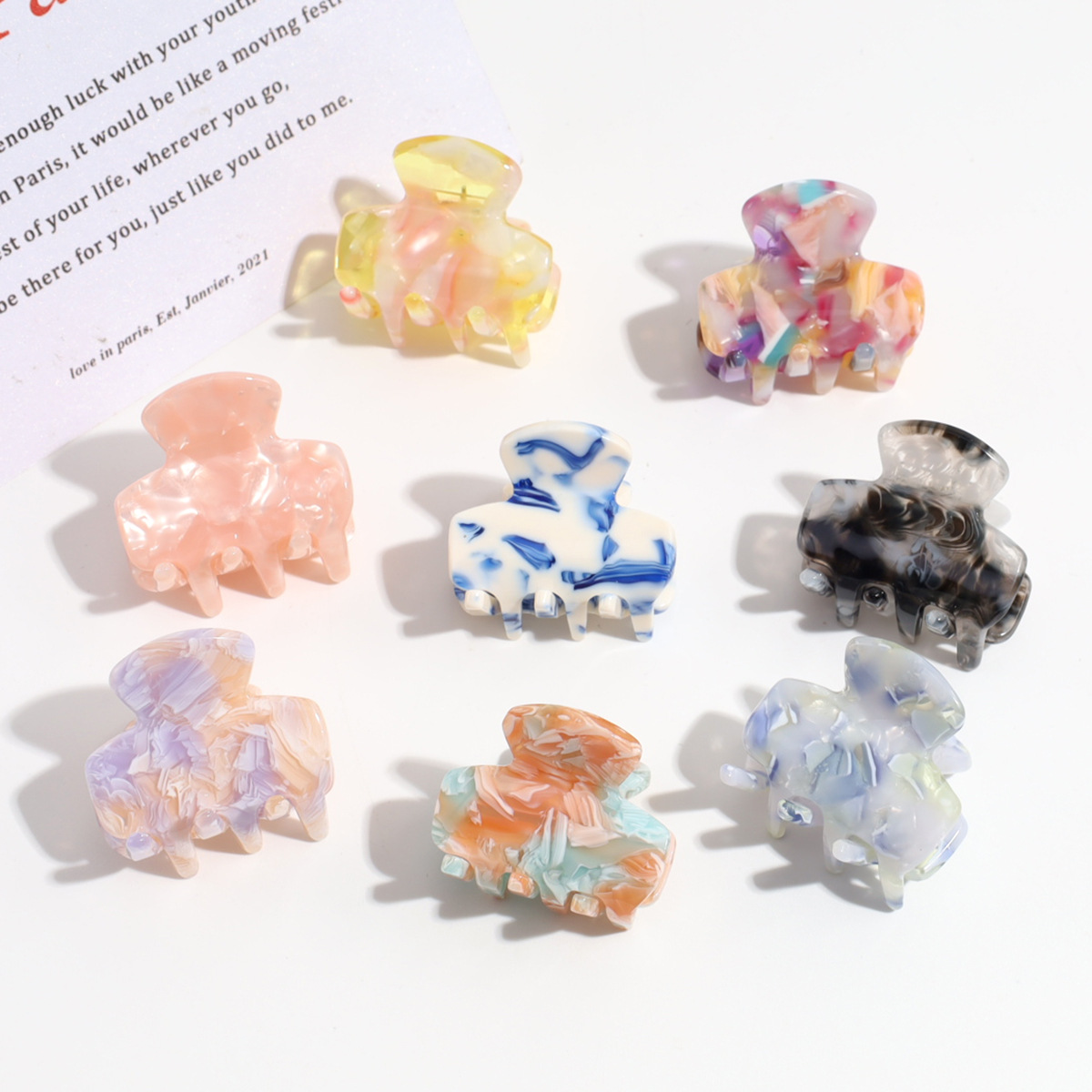 12g Weight Hair Claws Hair Accessories Type 1 Piece Quantity Indoor, Daily Occasion Plastic, Resin Material Solid Color Pattern Women's Gender Cute Style Women's Cute Solid Color Plastic Resin Hair Claws 2