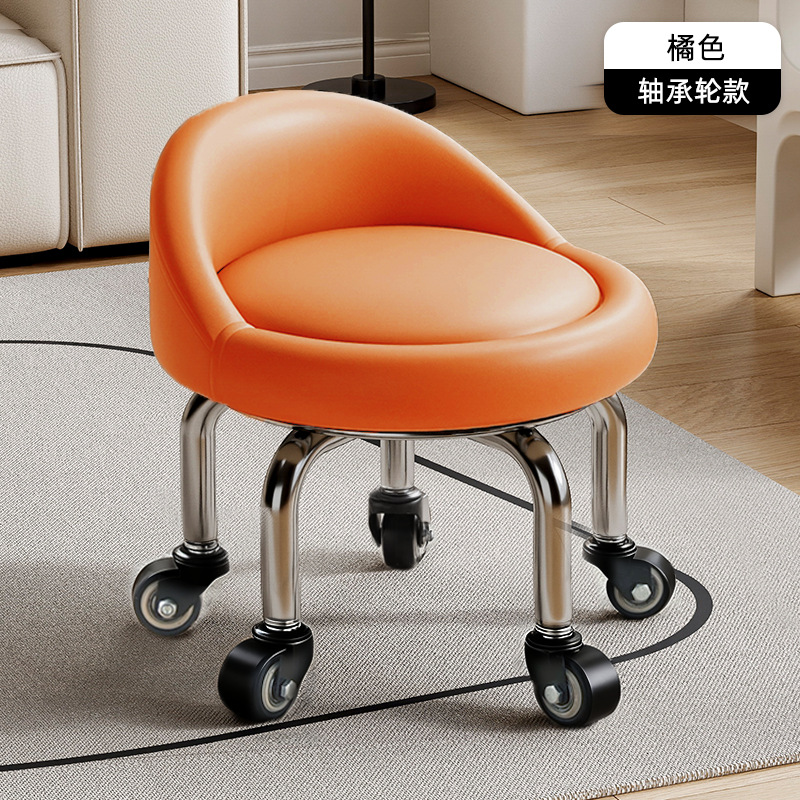 Rueda universal taburete pequeño polea doméstica taburete redondo pedicura banquete baños bajos banquetes para bebés banquetes de cambio de zapatos silenciosos multifuncionales