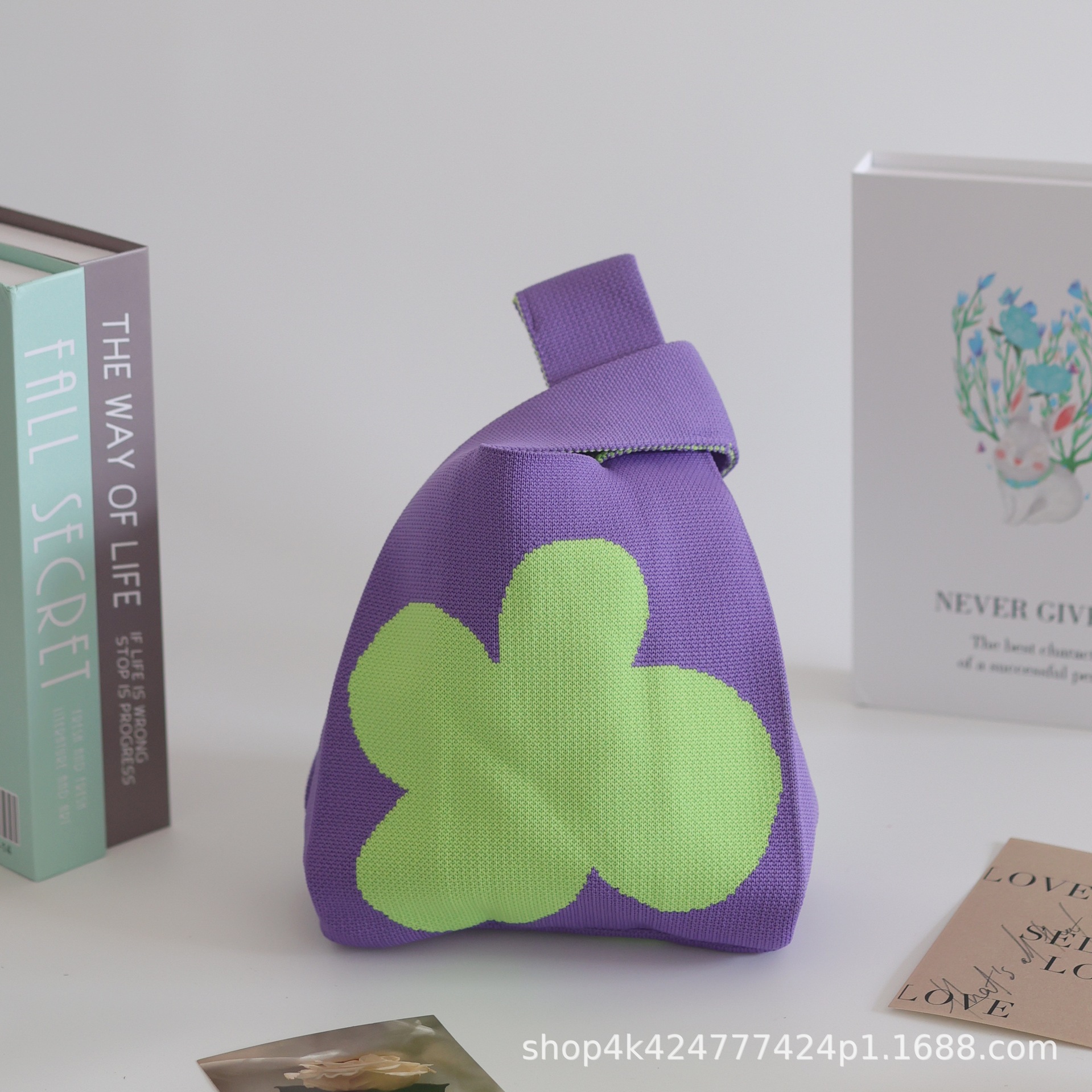 INS bolso de celebridad de Internet bolso de cubo de lana de punto para mujer bolso de mano casual bolso de mano de estilo japonés y coreano bolsa de Almuerzo