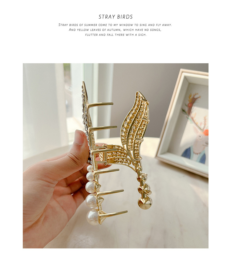 Title 1, Pearl Fishtail Hairpin Back Head Advanced Rhine...