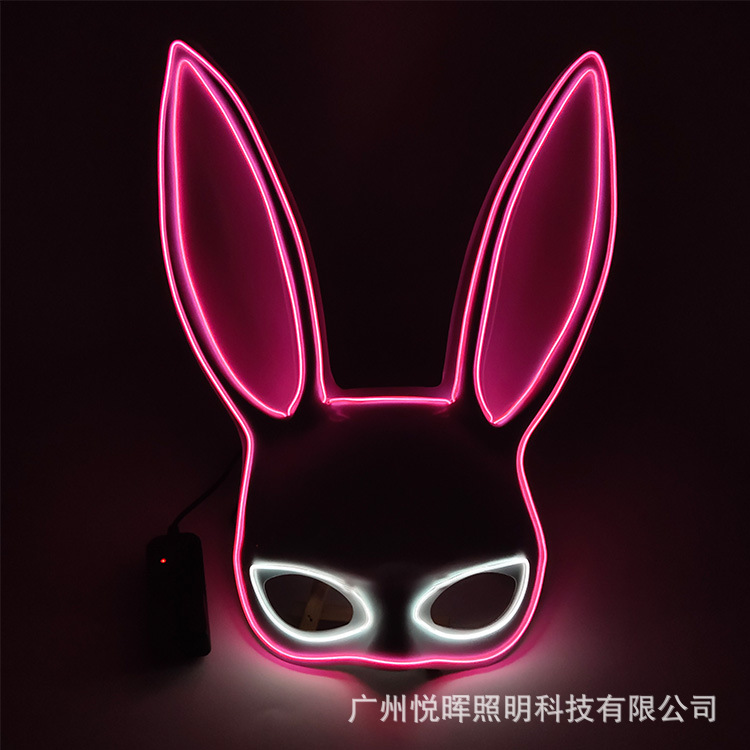 Wansheng lindo conejo belleza vestir máscara fluorescente bar discoteca Carnaval sexy conejito Máscara Luminosa