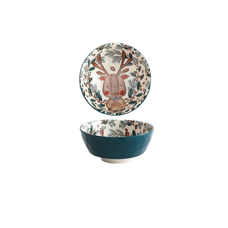 Animal de la historieta tazón de cerámica vajilla hogar tazón de arroz comer tazón de fideos tazón personalizado para niños tazón internet celebridad vajilla traje