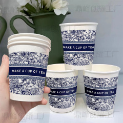 一次性杯子纸杯加厚水杯家用特厚风可爱纸杯办公商用批发