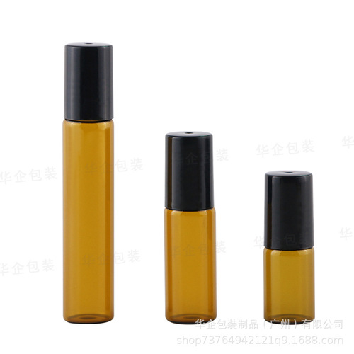 Rolling ball bottle 3ml 5ml 10ml brown eye cream rolling ball bottle glass rolling ball essential oil bottle perfume repackaging glass bottle