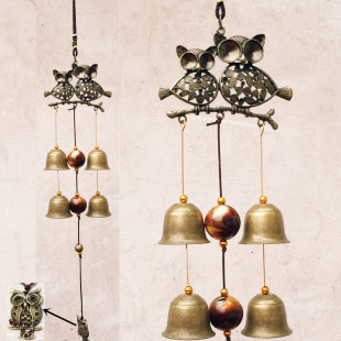Tourist Area Ethnic Hanging Vintage Owl Wind Bell Town House Home Decoration Shop Lucky Pendant