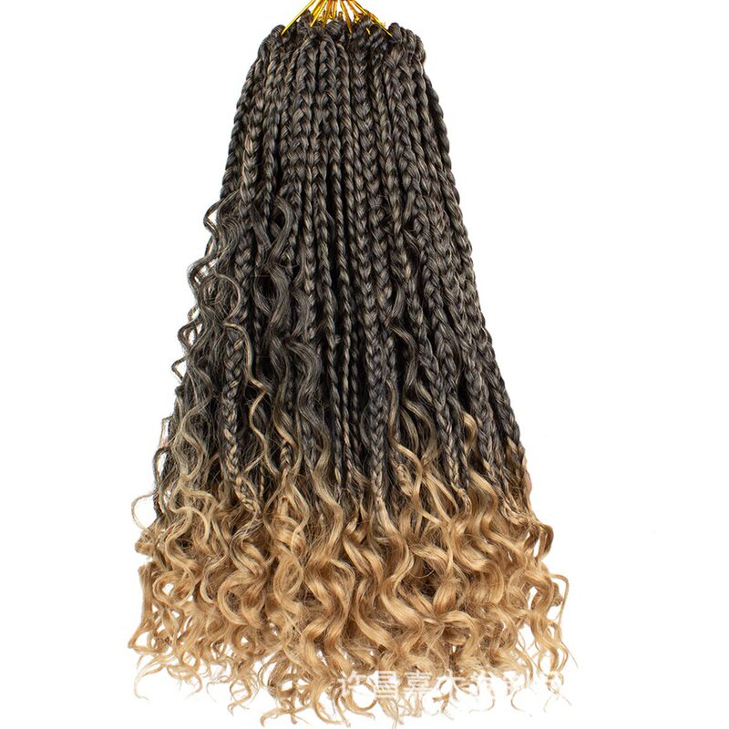 クロスボーダーヨーロッパとアメリカの許昌化学繊維ウィッグかぎ針編みヘア三つ編みフライズ 14inch ボックス三つ編み女神|undefined