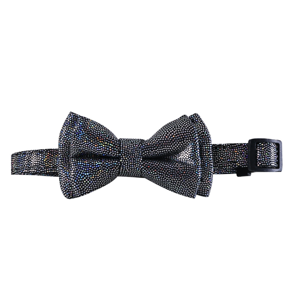 Pet Gato desmontable color caramelo sequinilla arco anti-asfixia perro conejo collar corbata collar