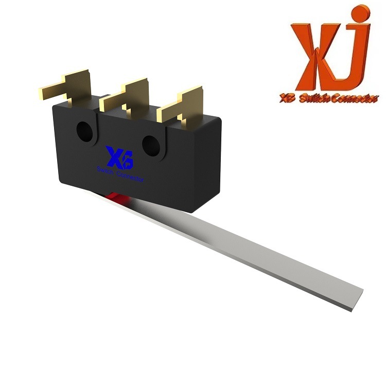 供应大电流微动开关 弯脚长柄压接复位开关 小体积微动开关现货