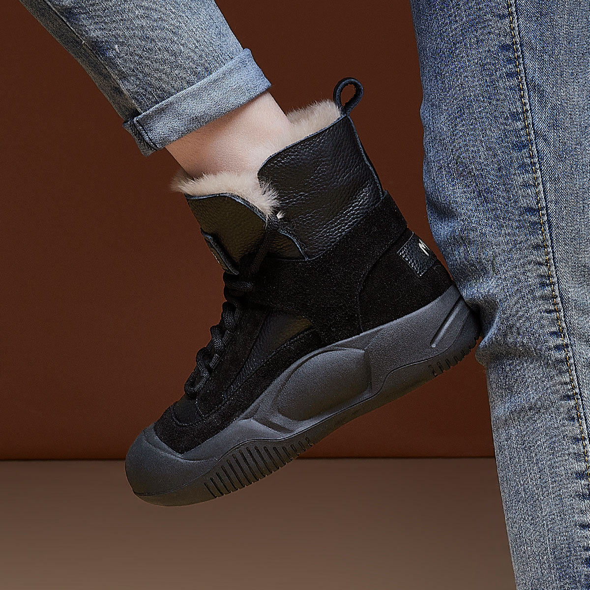 Winter casual keep warm universal boots platform flat