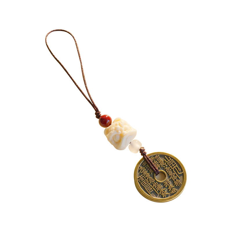 Zhusha Mountain Ghost Money Keychain creativo estilo nacional oración feng shui colgante de teléfono móvil colgante de bolso Keychain