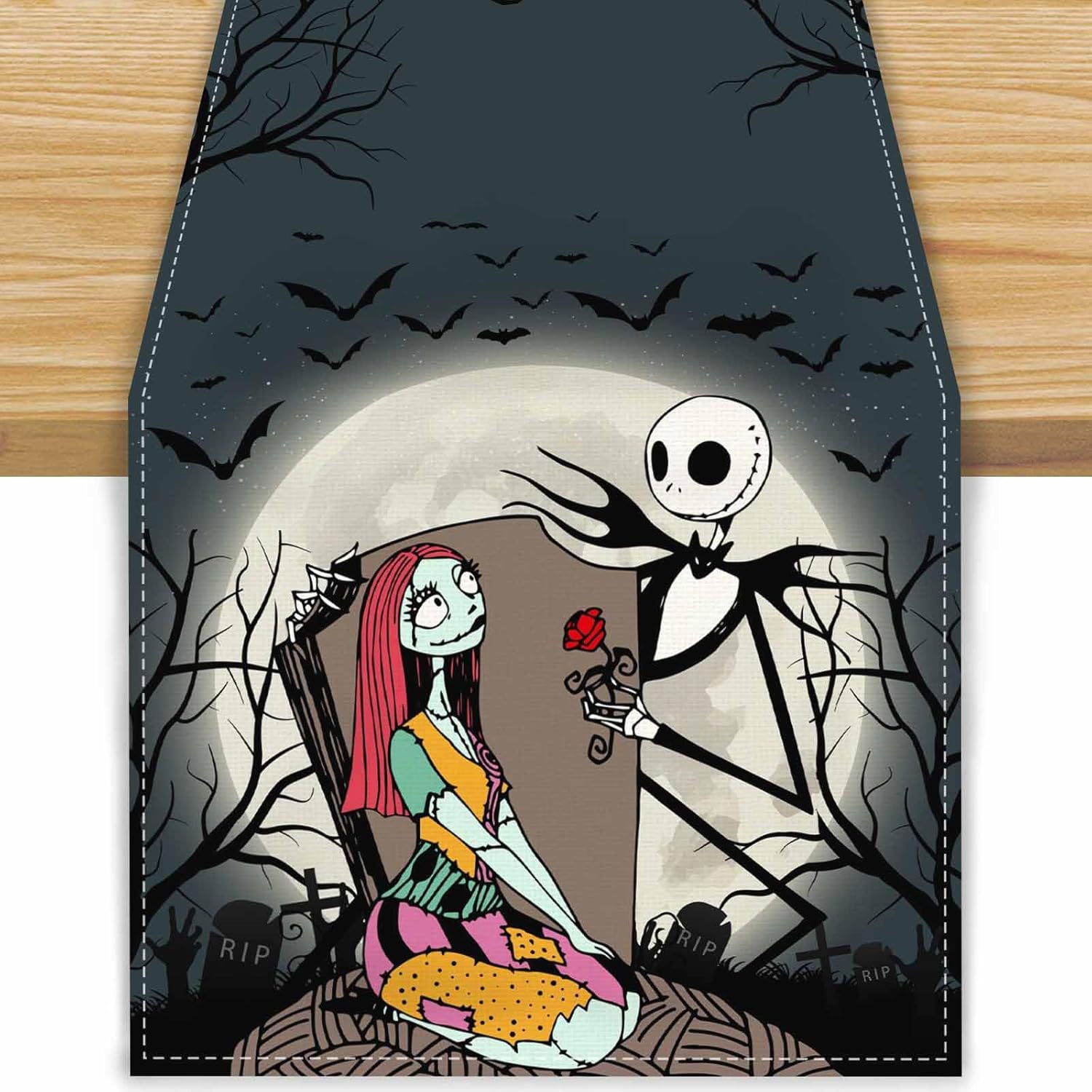 Transfronterizo 2024 Amazon nuevo Halloween Navidad terror lino tabla bandera tabla de comedor tabla bandera de té image 11