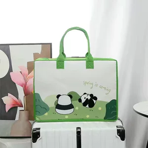 毛毡手提包收纳包收纳袋熊猫图案多款式毛毡包大容量单肩托特包
