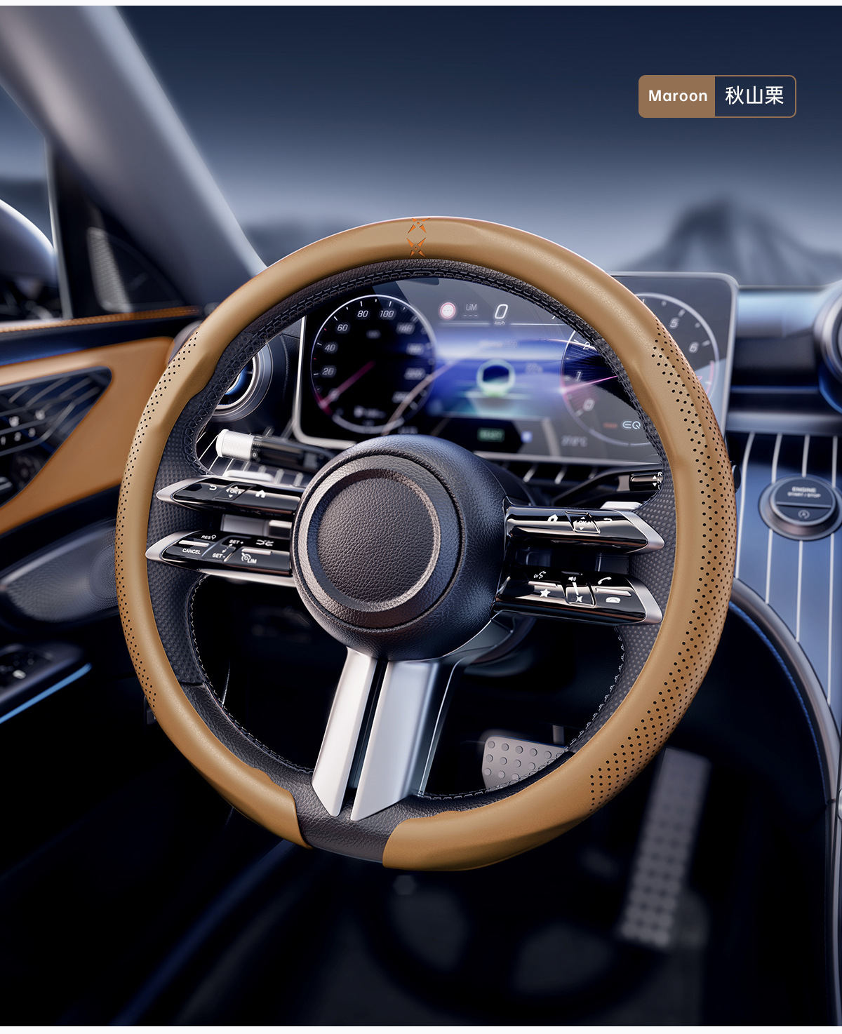New Car Steering Wheel Cover, Suitable for All Seasons, High-End Feel, Ultra-Thin, Non-Slip, 9D Card-Style Full-Cover Handlebar Cover, Cross-Border Hot Seller