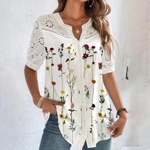 eBay women's new fashion button-down short-sleeve shirt
