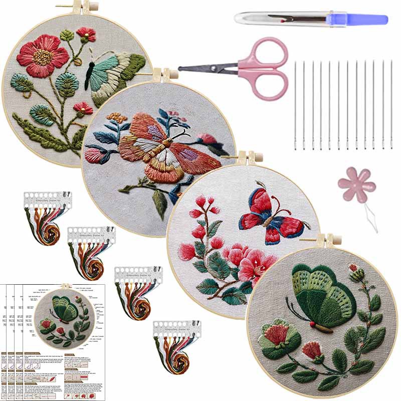 Original bordado a mano transfronterizo DIY material paquete bordado a mano DIY material paquete de bordado a mano ilustración en inglés