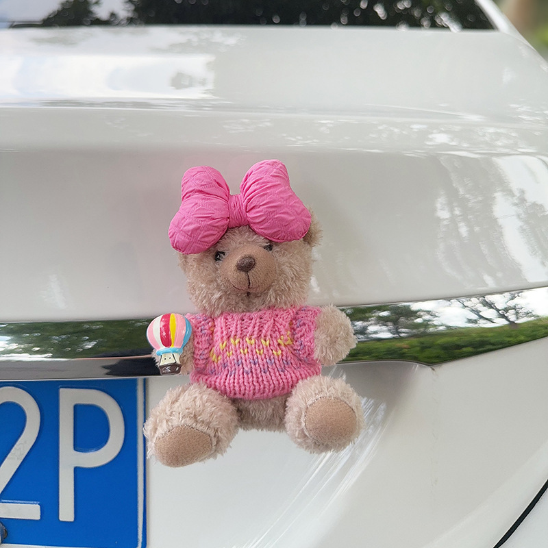Colgante de cola de automóvil lindo peluche oso muñeca muñeca baúl de automóvil decoración de decoración de motocicleta eléctrica