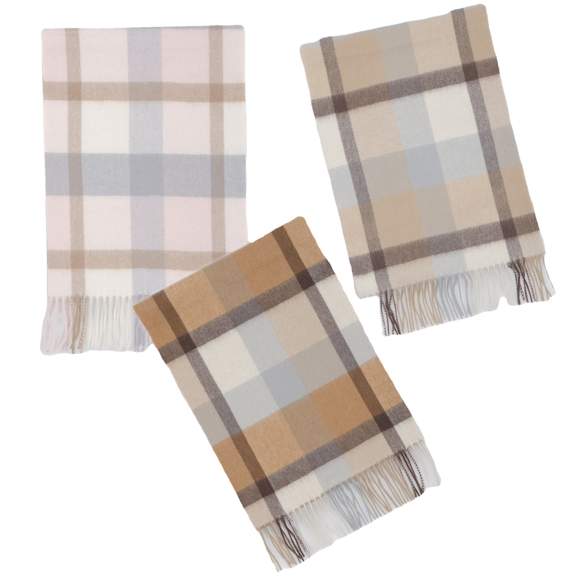 Mongolia interior puro cachemir lana de lana teñida en hilo a cuadros ondas de agua otoño e invierno bufanda para hombres y mujeres