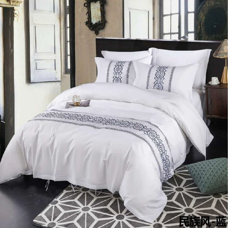 White set for hotel, bedspread, cloth, 4 piece set