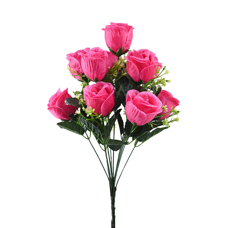 Customizado 12 capas grasas flores de rosas flores falsas de venta caliente transfronterizas decoración de bodas decoración del hogar flores de plástico al por mayor
