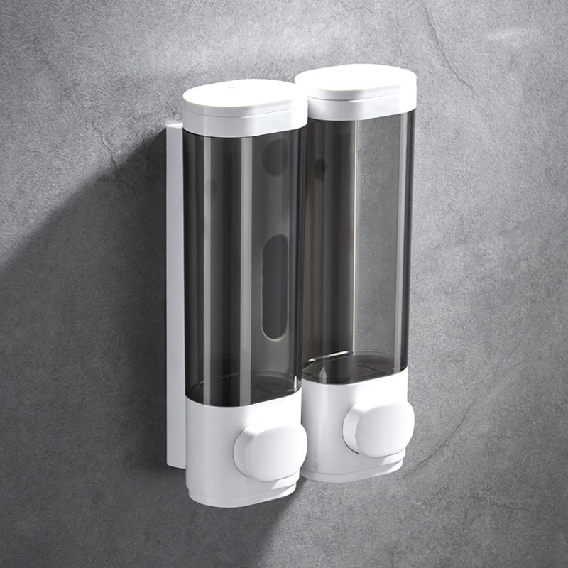Dispensador de jabón montado en la pared del hotel sin perforar champú de hotel caja de loción de baño desinfectante de manos manual de la botella de prensa