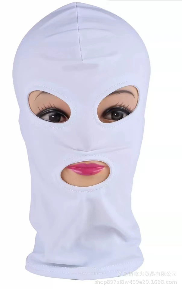 Adult polyester hood mask, multiple colors, full‑cover or eye/mouth openings