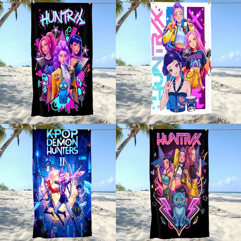 Amazon Cross-Border Demon Hunter Quick-Drying Bath Towel Anime Seaside Absorbent Towel Kpop Demon Hunting Girl Group Beach Towel Amazon Cross-Border Demon Hunter Quick-Drying Bath Towel Anime Seaside Absorbent Towel Kpop Demon Hunting Girl Group Beach Towel