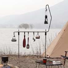 跨境户外露营置物架营地灯灯架杆便携可拆卸式应急灯落地支架地插